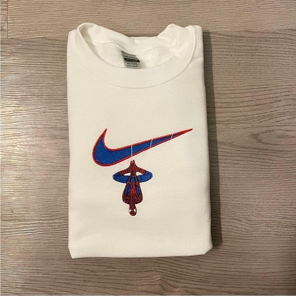 Spiderman Nike white custom sweatshirt